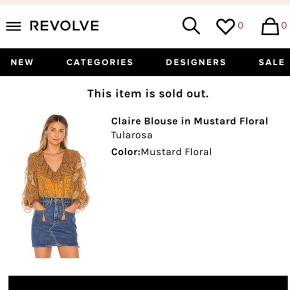 Tularosa “Claire” top mustard yellow, size medium - Picture 4 of 8